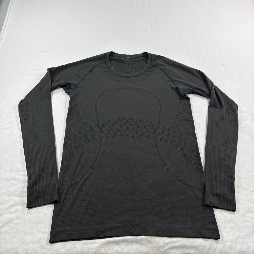 Lululemon Swiftly Tech Shirt Womens Size 10 Black Long Sleeve Gym Training
